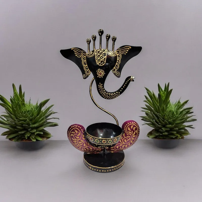 Anand Ganesh Tea Light Candle Holder media 3