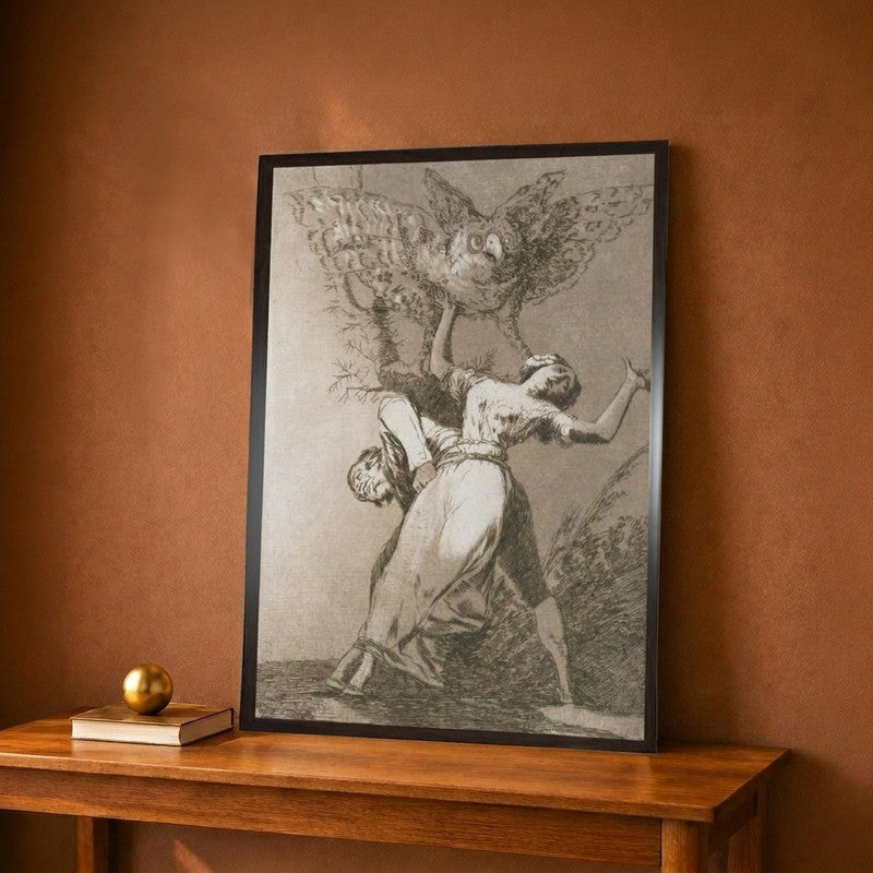Phantom Plate from Los Caprichos 1797-1798 Canvas Wall Painting - 9 x 12 Inches