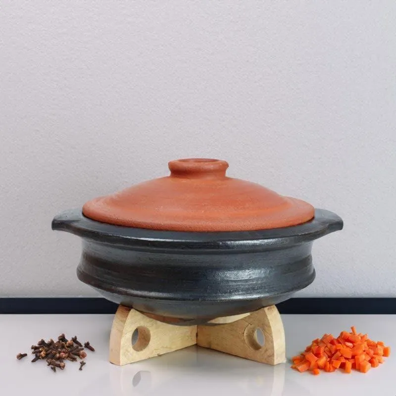 Hirang Clay Pot With Lid Black 2000 mL / 9 Inches media 3