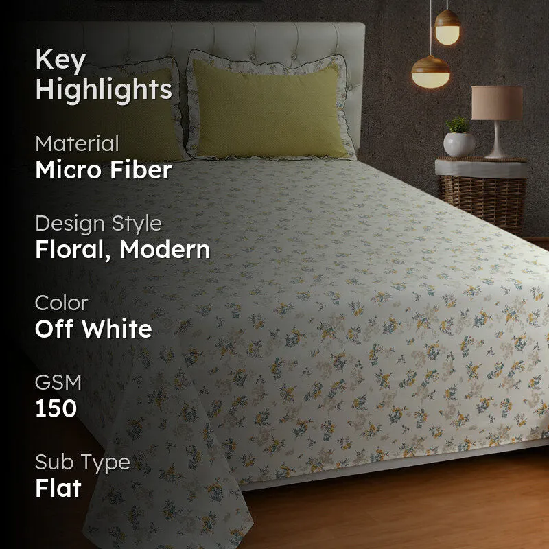 Golden Grove Frill Micro Fiber Bedsheet - 150 GSM media 2