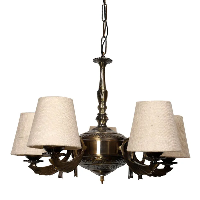 Whimsical Conical Golden Antique Ceiling Lamp media 4
