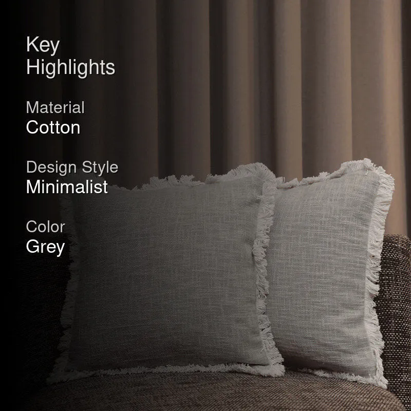 Cozy Codex Tufted Cushion Cover (Grey) - Set Of Two media 2