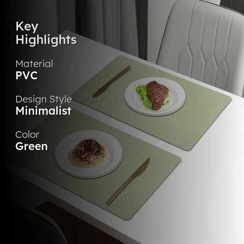 Rustayne Green Rectangle PVC Table Mats - Set Of Two media 2