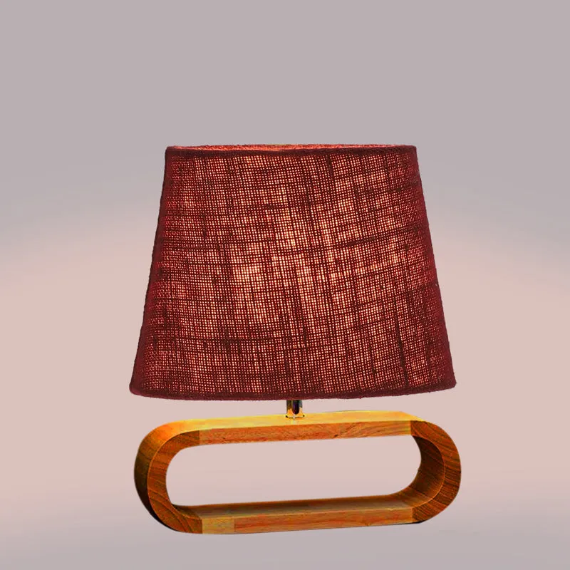 Sienna I Curve Jute Table Lamp - Maroon,Brown media 4