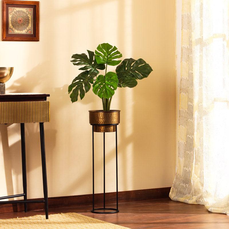 Artificial Realistic Monstera Plant in Black Plastic Pot media 5