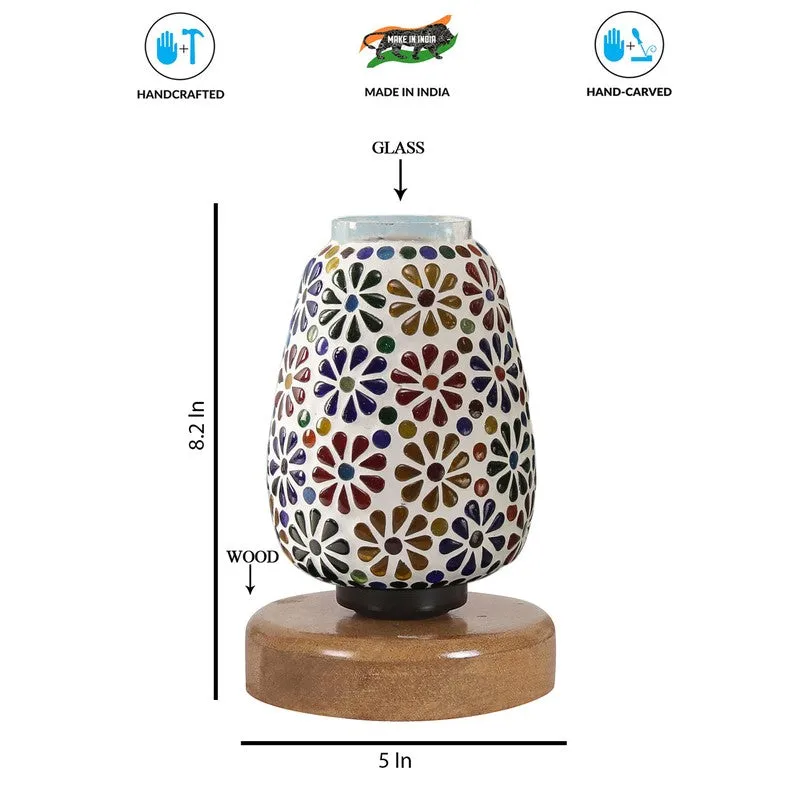 Skylune Glass Table Lamp With Wooden Base - Multicolor media 8