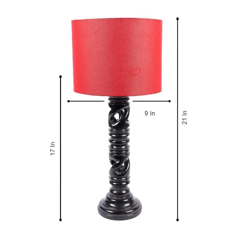 Bloss Wynn Fabric Table Lamp - Red,Brown media 6