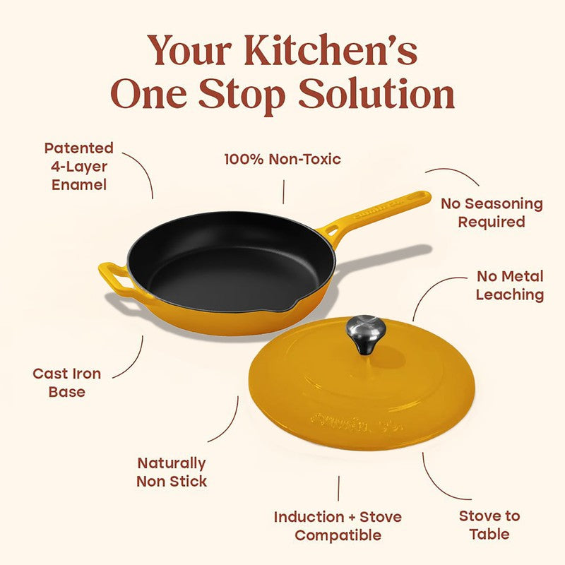 Cumin Co Enamel Cast Iron Frying Pan - 1900 mL media 4