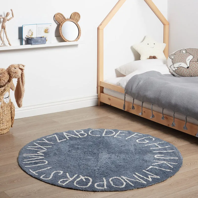 Alphabetica Tufted Cotton Area Rug - Blue media 3