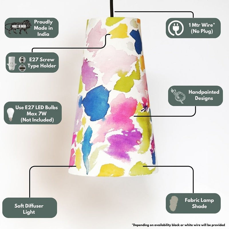 Sponge Patch Handpainted Fabric Ceiling Lamp media 3