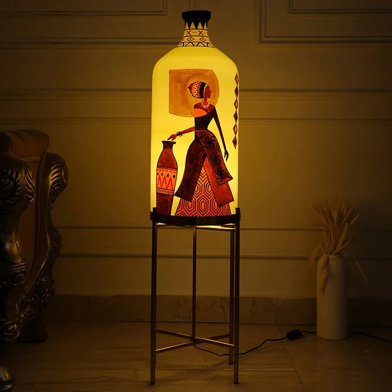 Vividis Hand Painted Metal & Glass Floor Lamp media 1