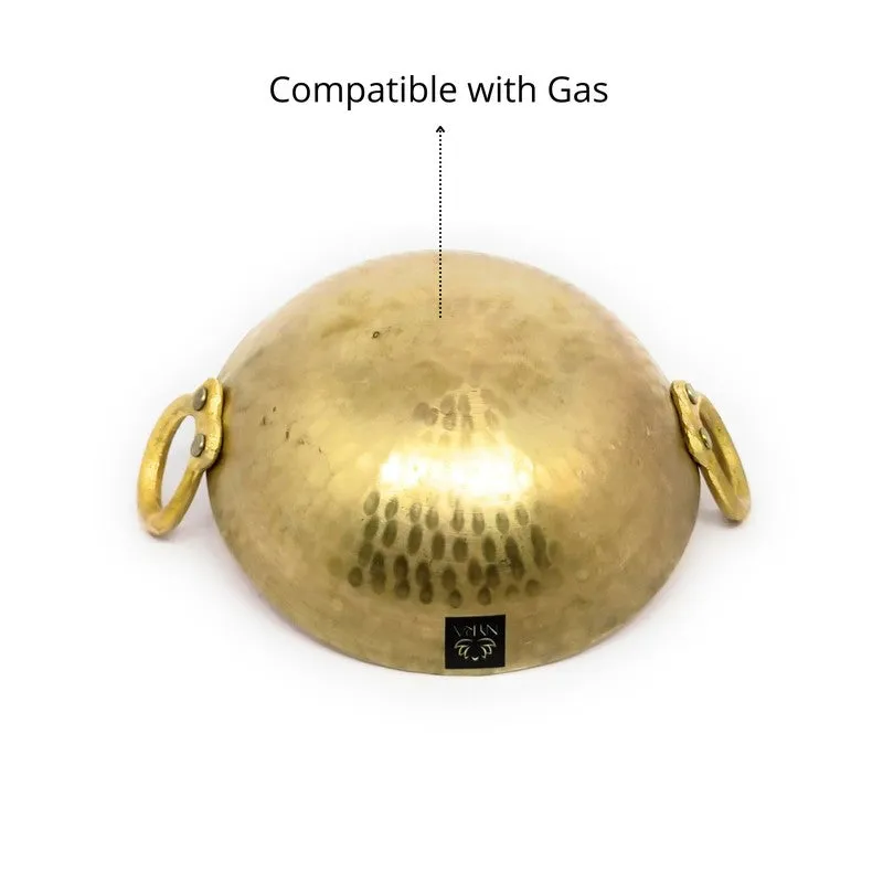FlameNest Indian Style Brass Kadhai - 1500 mL media 5