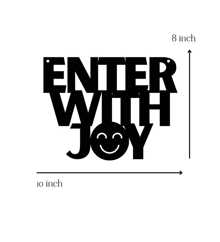Enter With Joy Typography Mild Steel Wall Accent media 5