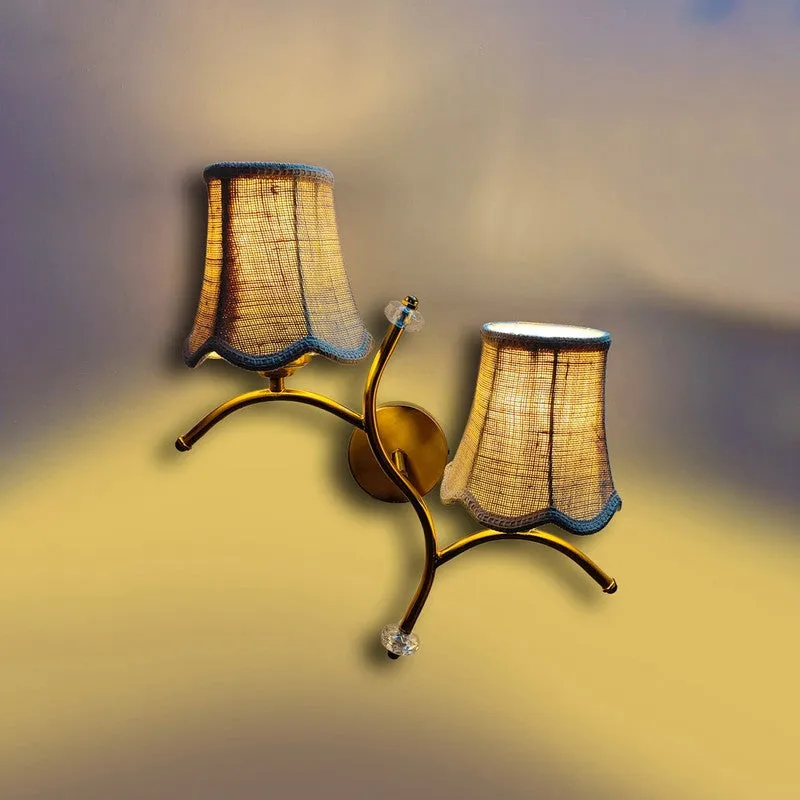 Aurelume Dual Jute Wall Lamp - Beige media 5