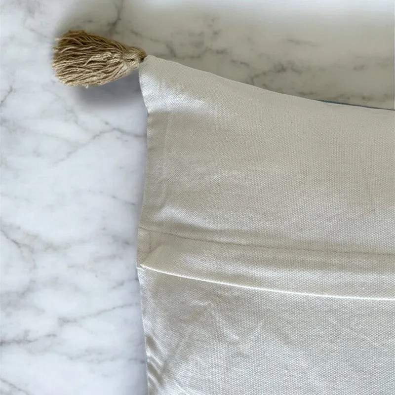 Azure Golden Bloom Embroidered Cushion Cover media 6