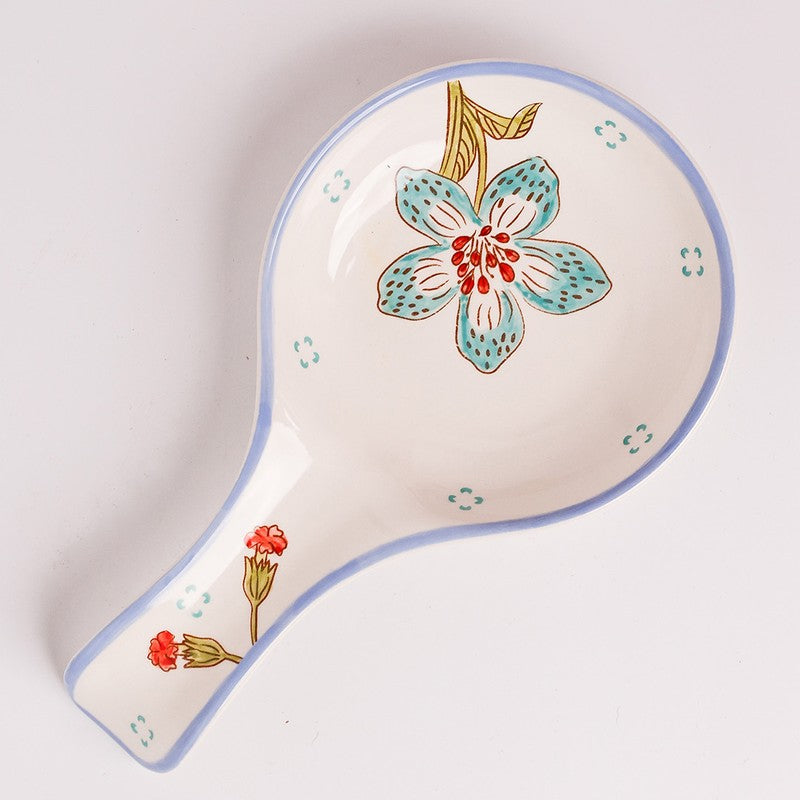 Stripe & Stem Handpainted Ceramic Spoon Rest media 5