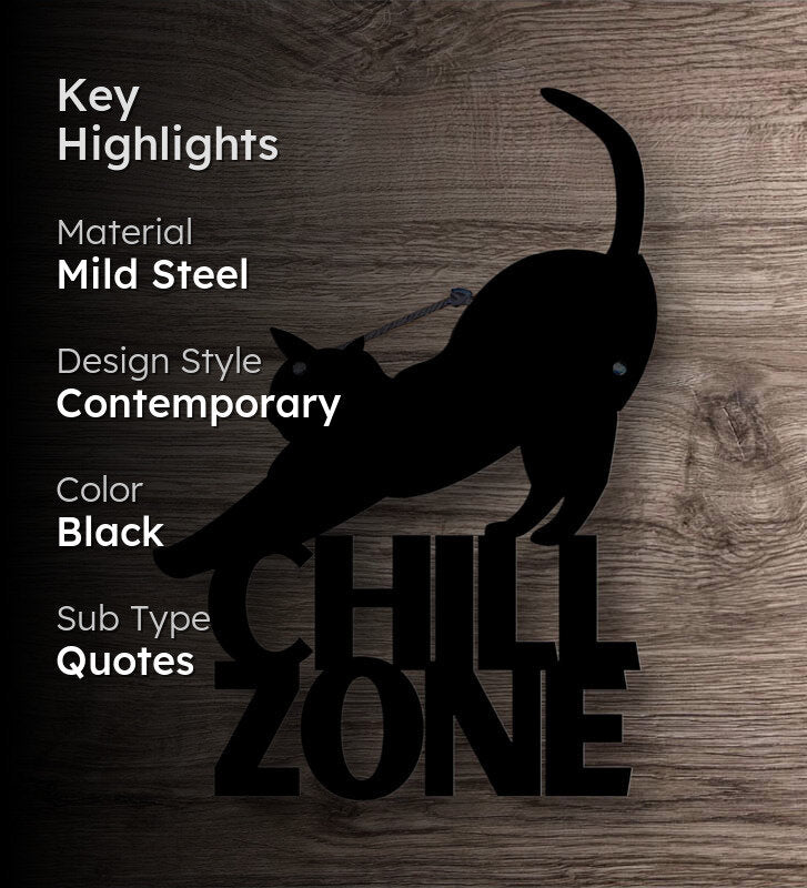 Purrfect Resting  Chill Zone Mild Steel Wall Accent media 2