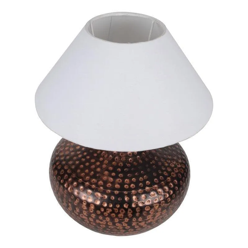 Nihita Fabric Table Lamp - White,Bronze media 3
