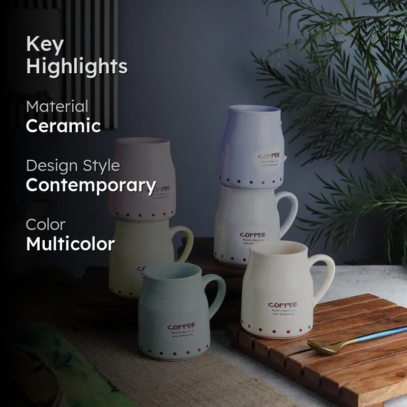 Caffeine Ceramic Tea Cup (200 mL Each) - Set of Six media 2