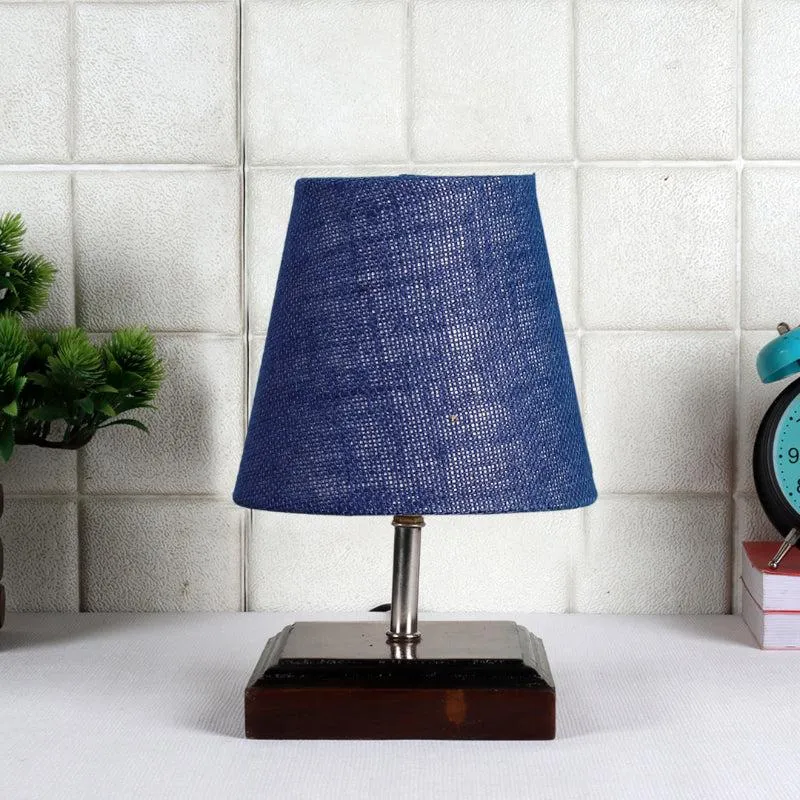 Niksha Jute Table Lamp - Blue,Brown media 3