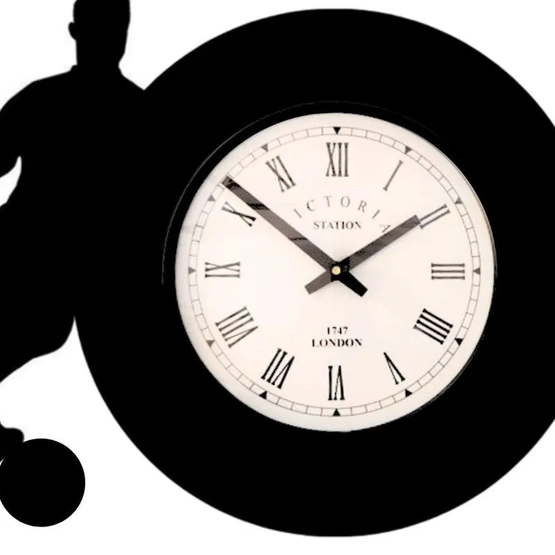 Footballer Steel Analog Wall Clock - Black media 5