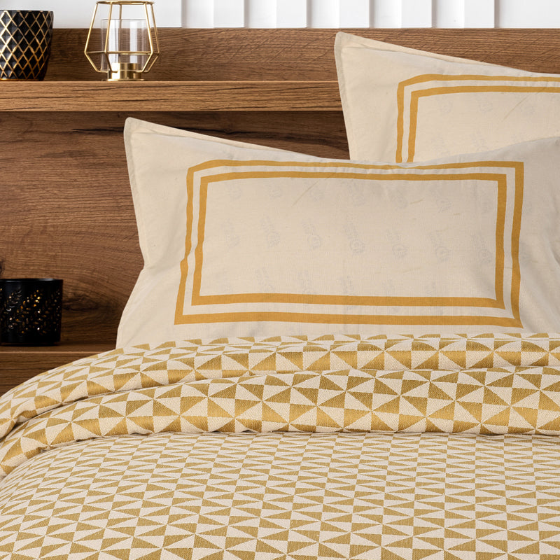 Saral Home Firki Cotton Bedsheet (Yellow) - 224 TC media 3