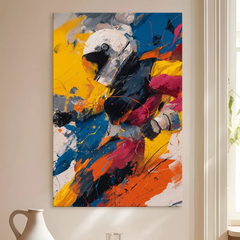 Motion Blaze Abstract Rider Canvas Wall Art media 4