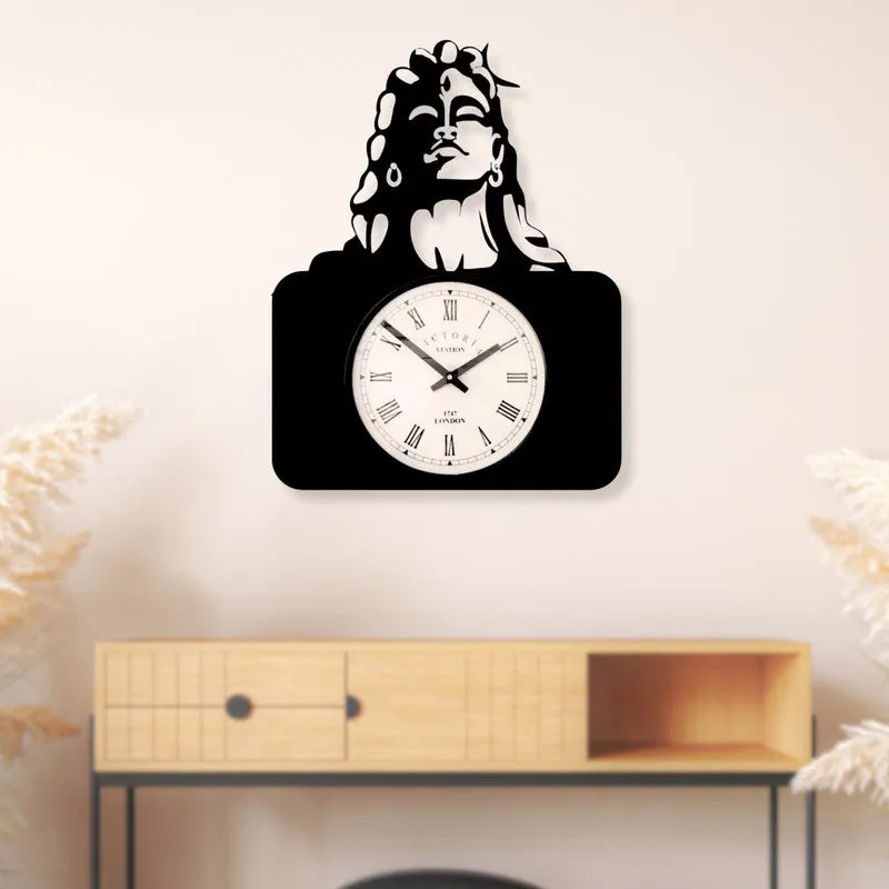 Adiyogi Steel Analog Wall Clock - Black media 3
