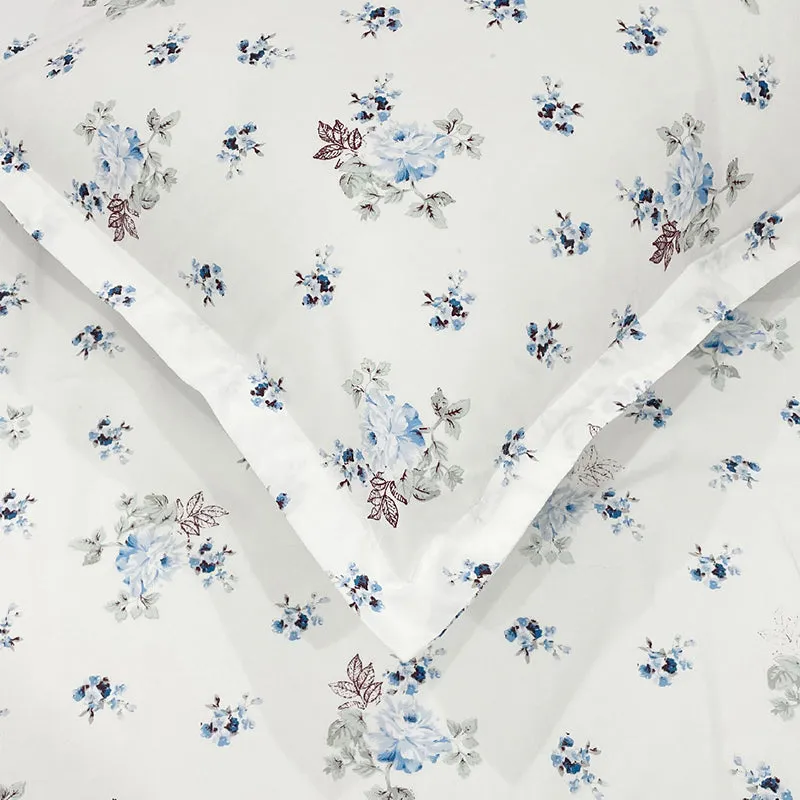 Swayam Florenca Floral Cotton Bedsheet (Blue) - 250 TC media 6