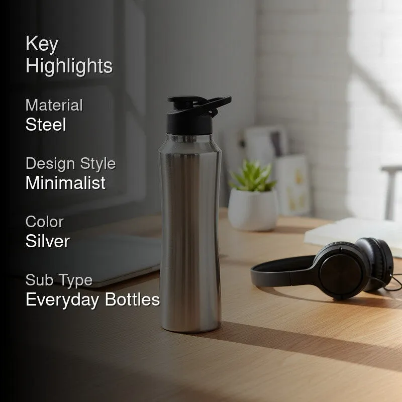 Sip Guard Steel Bottle (800 mL) - Silver - 2