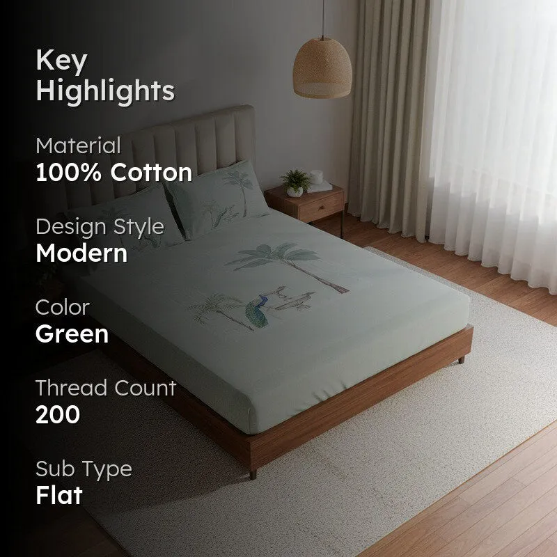 Regal Oasis Cotton Bedsheet (Green) - 200 TC media 2