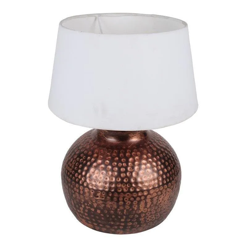 Ruchi Fabric Table Lamp - White,Bronze media 3