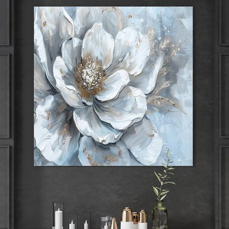 White Floral Wall Painting media 1