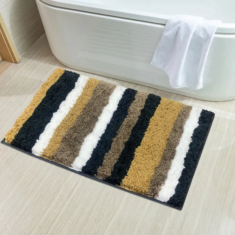 Strip Soft Microfiber Bath Mat - Beige media 1
