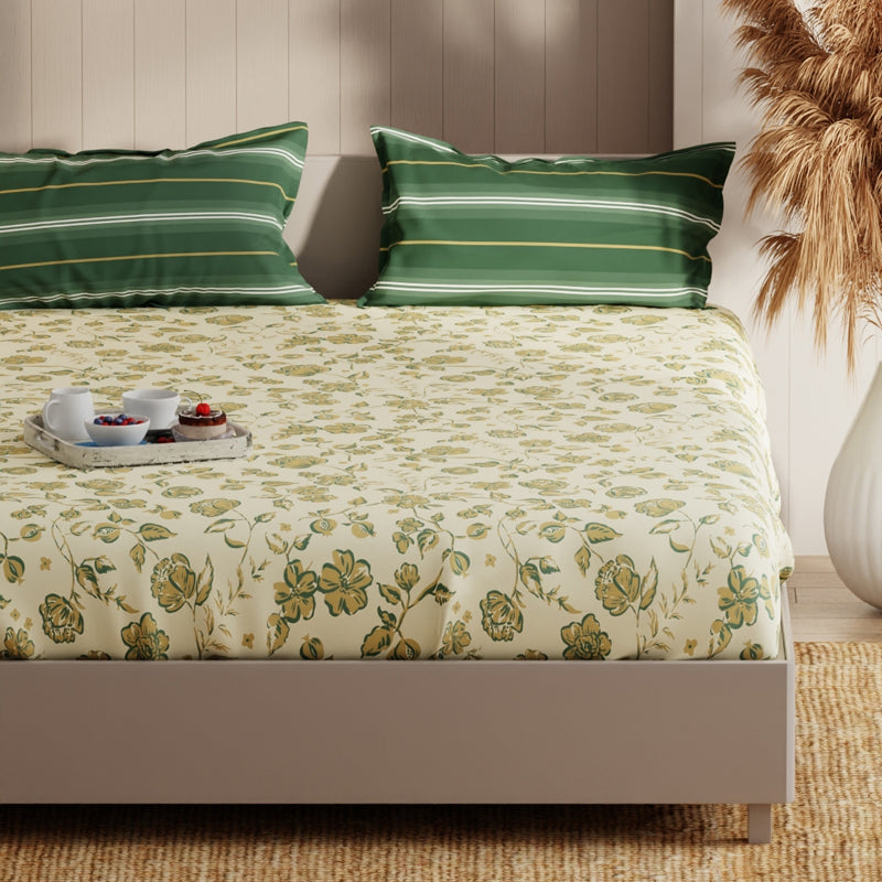 Blush Rest Microfiber Bedsheet (Yellow) - 135 GSM media 4