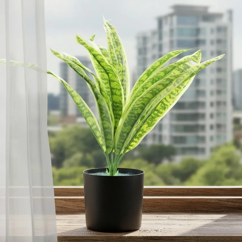 Neonix Snake Artificial Plant With Plastic Pot - 1.4 Feet media 6