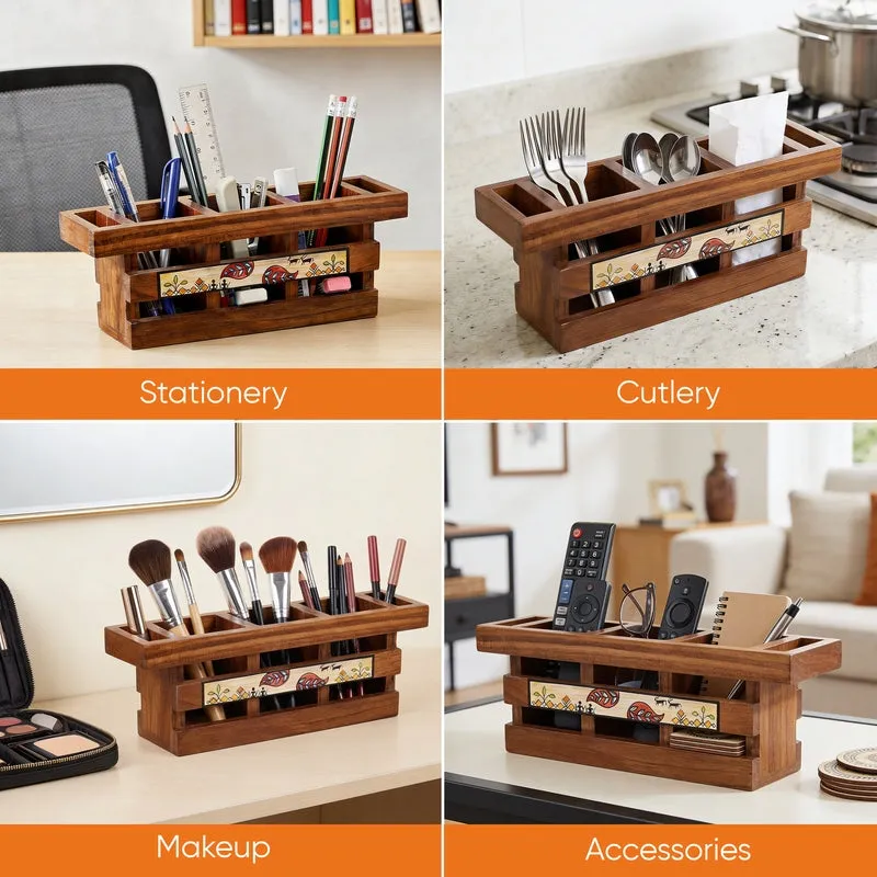 Ima Handcrafted Floral Cutlery Holder media 14