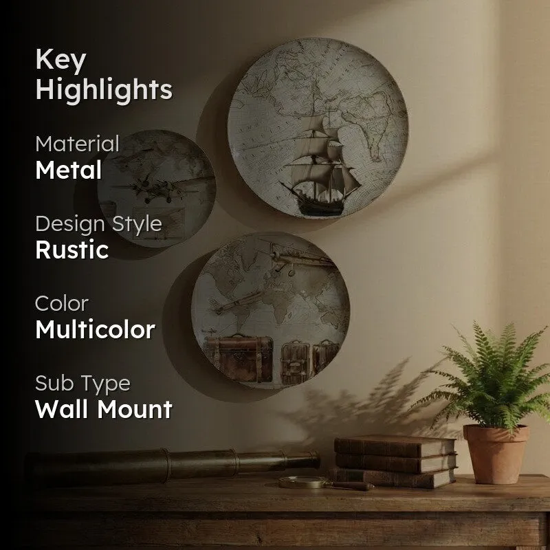 MajesticShip Metal Wall Plates - Set Of Three media 2