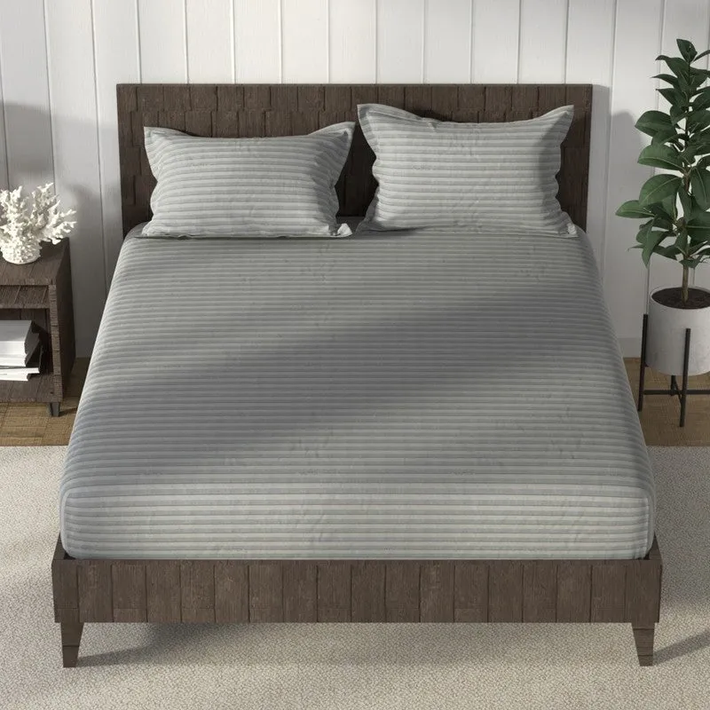 Nautica Whisper Cotton Bedsheet (Grey) - 160 TC media 3