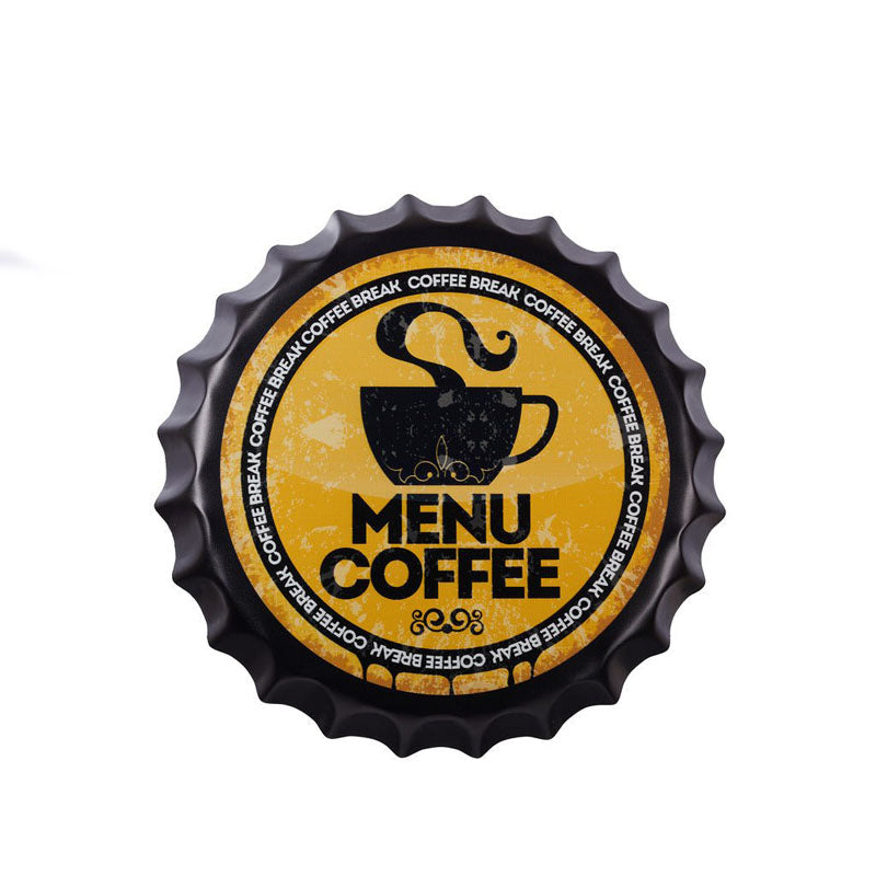 Menu Coffee Bottle Cap Metal Wall Accent media 3