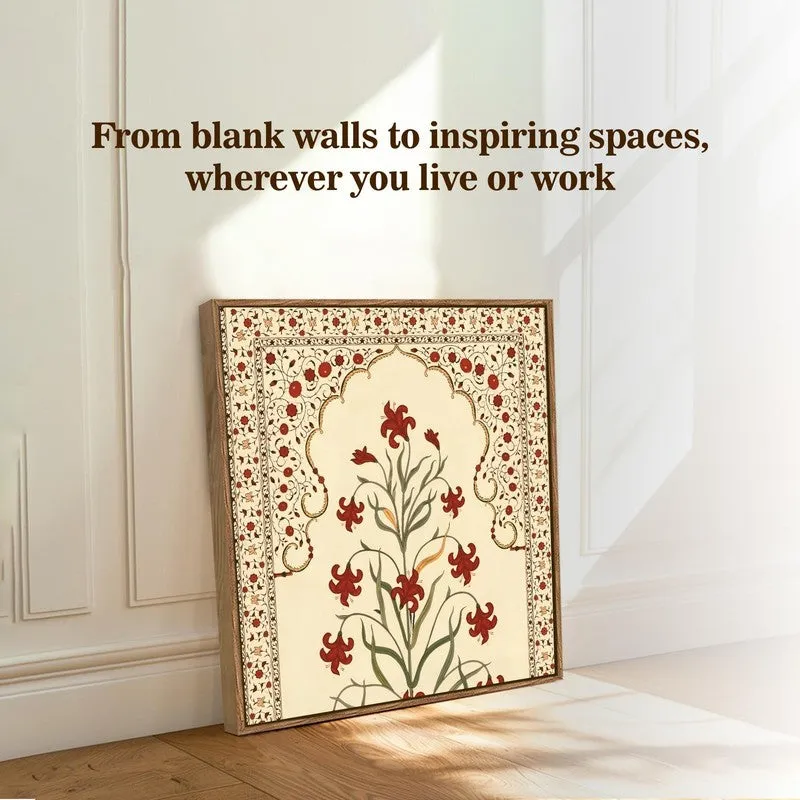 Folk Flora Canvas Wall Art With Frame media 7