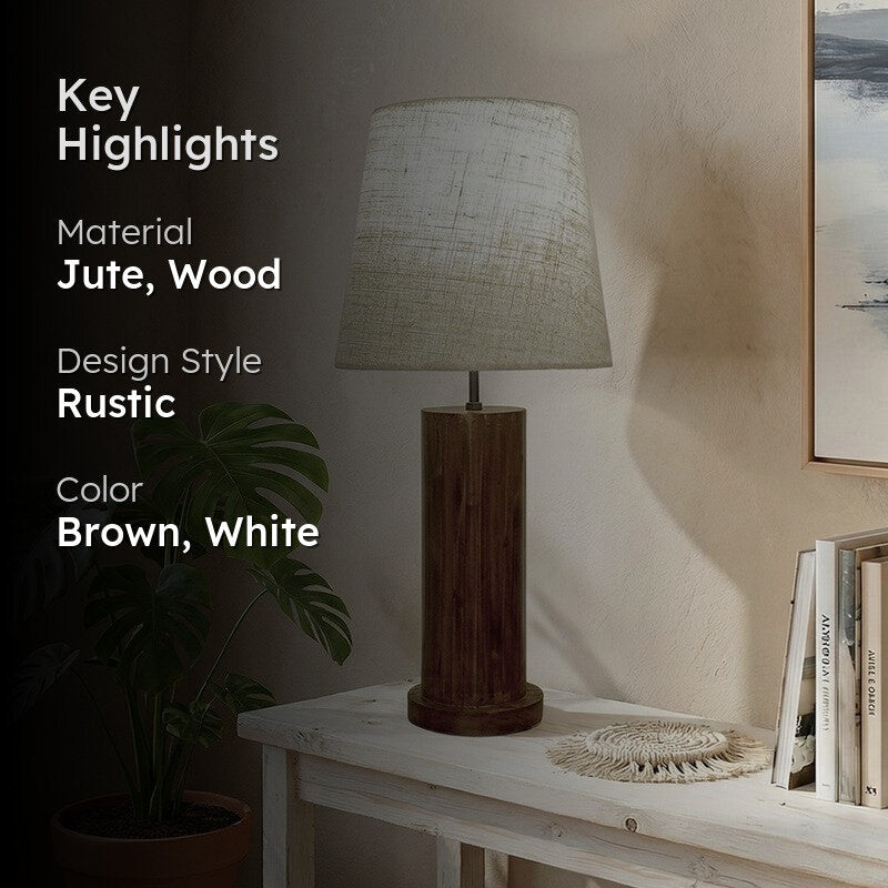 Imago Jute Table Lamp - Brown,White media 2