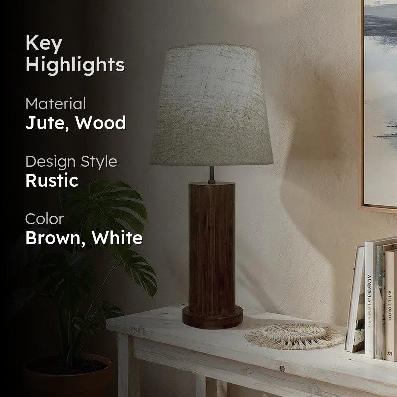 Imago Jute Table Lamp - Brown,White media 2