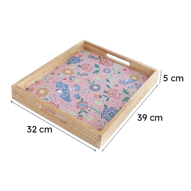 Buds & Blooms Wood Serving Tray media 6