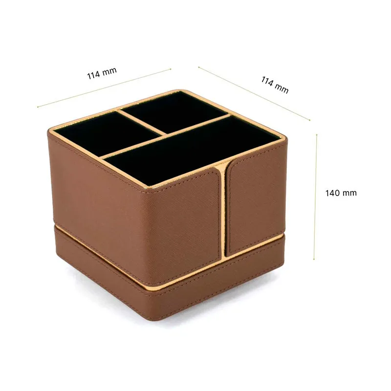 Ceastra Faux Leather Desk Organizer - Brown media 10