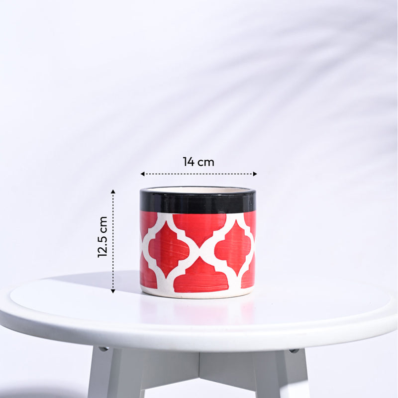 Ugaoo Pipe Rose Red Ceramic Pot media 6