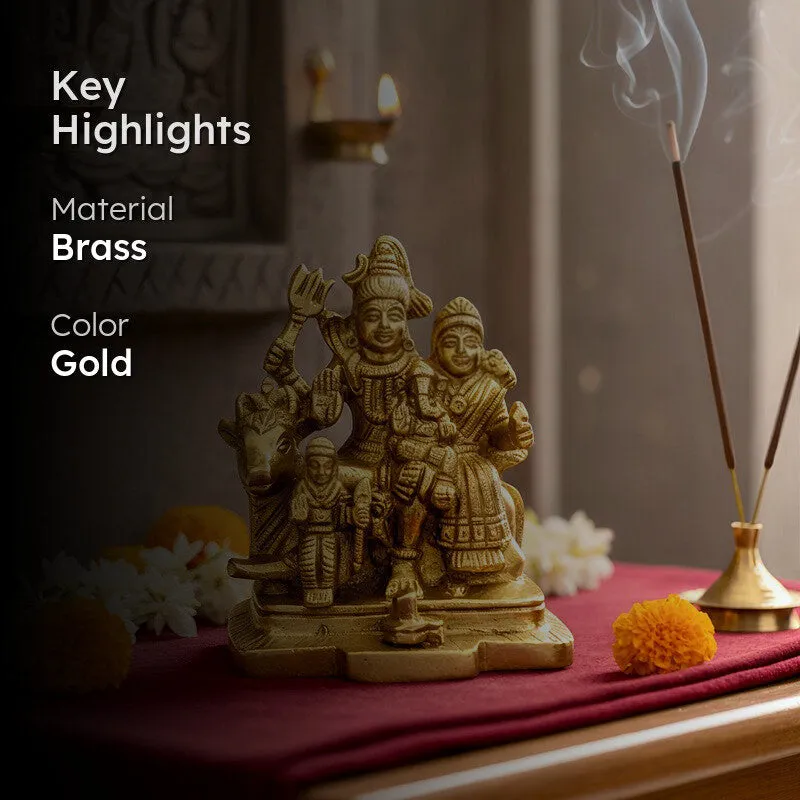 Shivapariwar Brass Showpiece - Gold media 2
