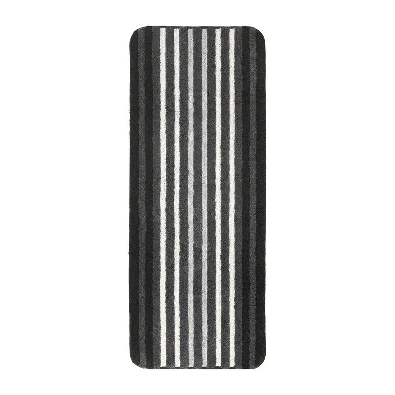 StripeScape Microfiber Bath Mats (Grey) - Set of Two media 4