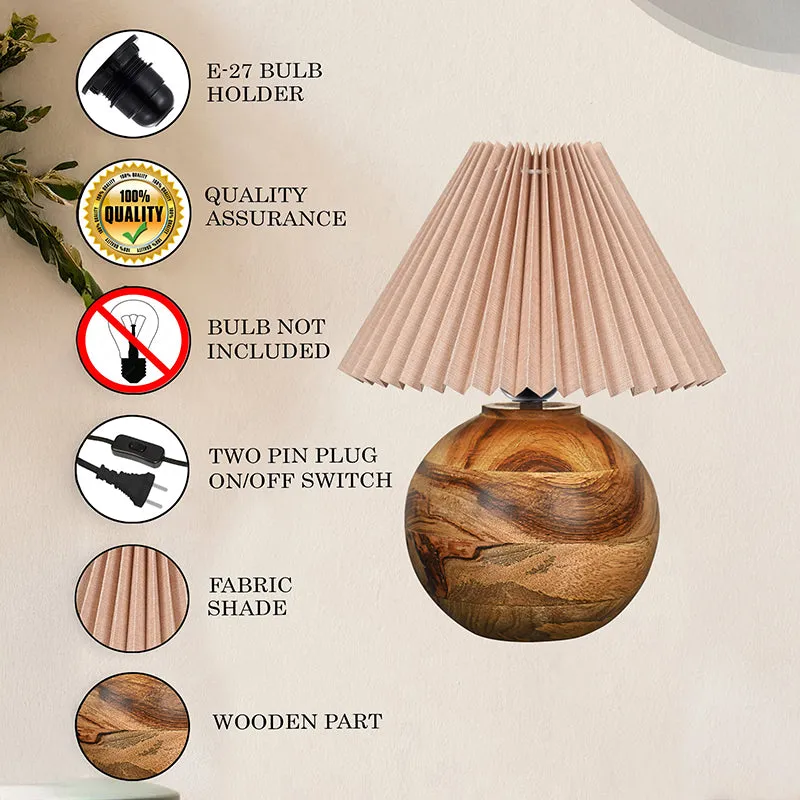 Lark Pleated Fabric Table Lamp - Beige media 6