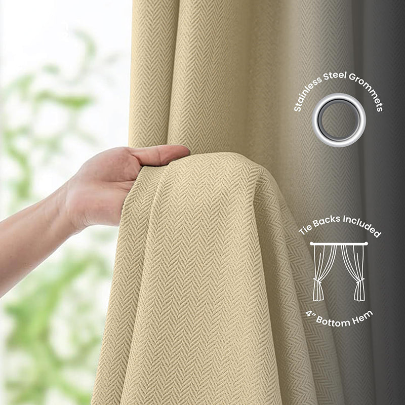 Urban Space Drift Blackout Curtain (Beige) - Set Of Two media 5